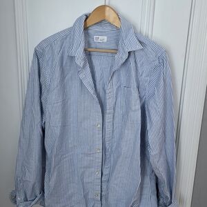 GAP Men's Light Blue Striped Button Down Shirt